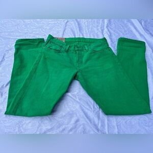 Ralph Lauren Raw Green Button Fly 30/30 Jeans RARE